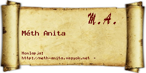 Méth Anita névjegykártya