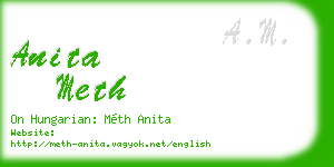 anita meth business card